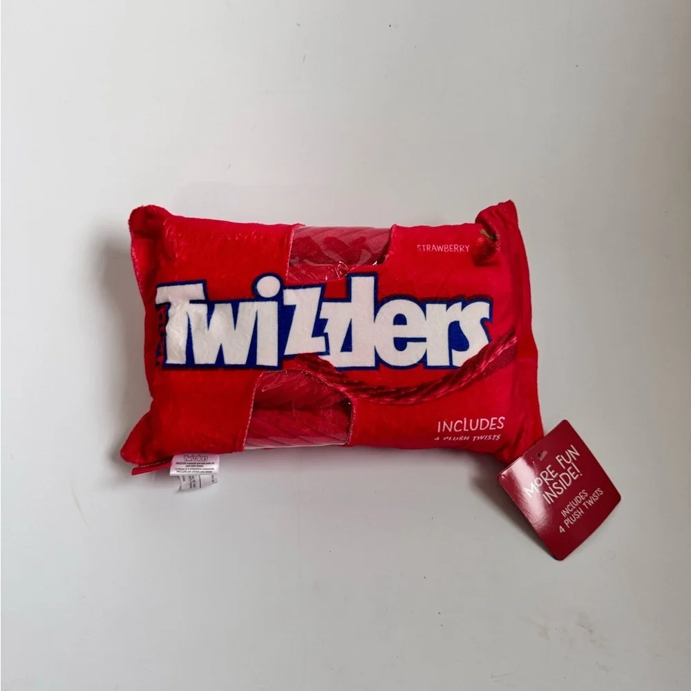 NWT iscream twizzlers plush pillow with plush twizzlers candy inside